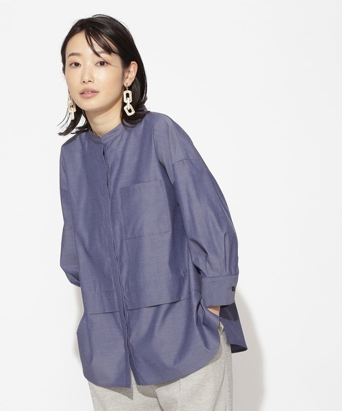 「NATURAL BEAUTY BASIC」 7分袖ブラウス SMALL ネイビー レディース_画像1