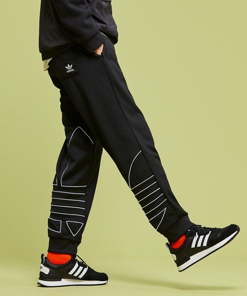 「adidas」 ジャージパンツ X-SMALL ブラック×ホワイト メンズ_画像1