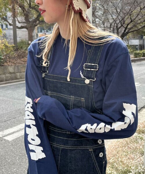 「FREAK'S STORE」 長袖カットソー X-LARGE ネイビー レディース_画像1