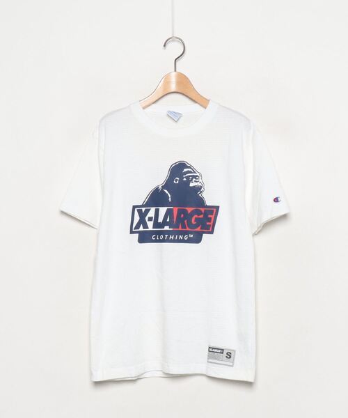 「XLARGE」 半袖Tシャツ「championコラボ」 S ホワイト メンズ_画像1
