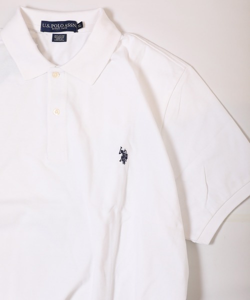 「U.S. POLO ASSN.」 半袖ポロシャツ SMALL ホワイト メンズ_画像1