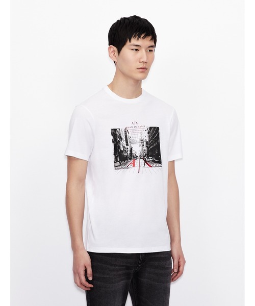 「ARMANI EXCHANGE」 半袖Tシャツ LARGE ホワイト メンズ_画像1