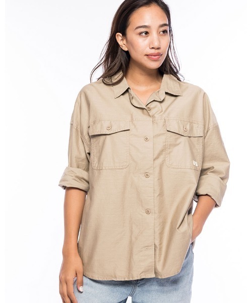 「BILLABONG」 長袖シャツ MEDIUM ベージュ レディース_画像1