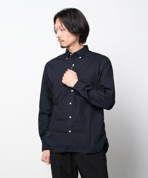 「BEAMS PLUS」 長袖シャツ MEDIUM ネイビー メンズ_画像1