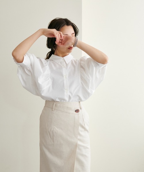 「natural couture」 半袖シャツ FREE ホワイト レディース_画像1