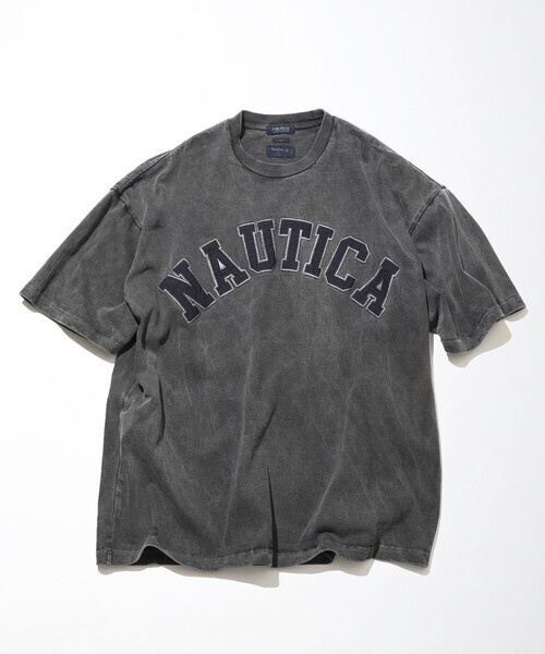 「NAUTICA」 半袖Tシャツ MEDIUM チャコールグレー メンズ_画像1