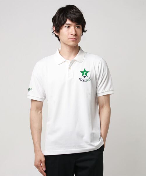 「BEAMS GOLF」 半袖ポロシャツ MEDIUM ホワイト メンズ_画像1