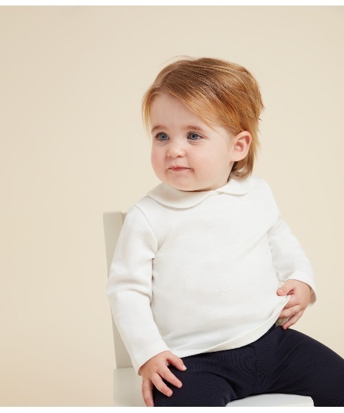 「PETIT BATEAU」 「KIDS」長袖カットソー 24MONTH オフホワイト キッズ_画像1