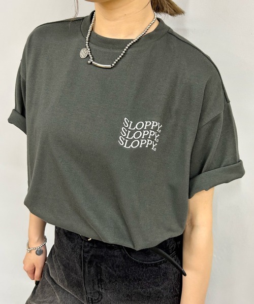 「WHO'S WHO gallery」 半袖Tシャツ FREE チャコールグレー レディース_画像1