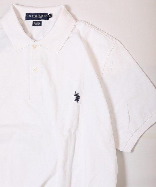 「U.S. POLO ASSN.」 半袖ポロシャツ MEDIUM ホワイト メンズ_画像1