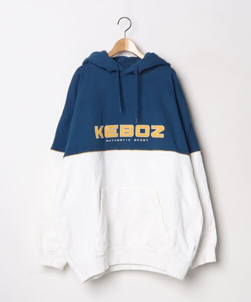 「KEBOZ」 刺繍プルオーバーパーカー XX-LARGE ブルー メンズ_画像1