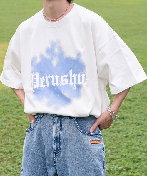 「Perushu」 半袖Tシャツ MEDIUM オフホワイト メンズ_画像1