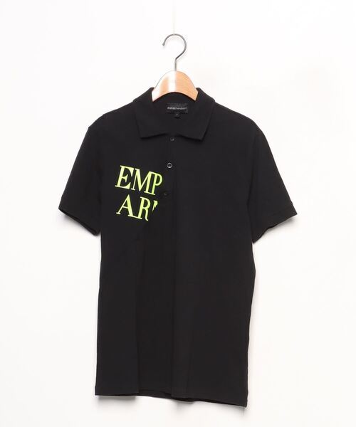 「EMPORIO ARMANI」 半袖ポロシャツ L ブラック メンズ_画像1