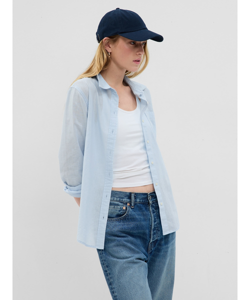 「GAP」 長袖シャツ X-SMALL ブルー レディース_画像1