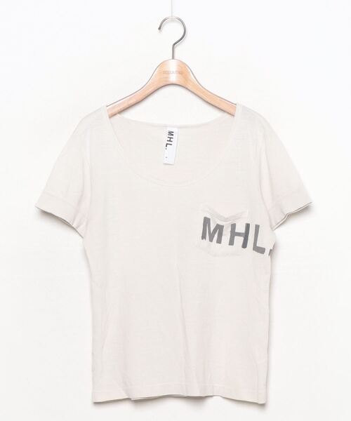 「MHL.」 ワンポイント半袖Tシャツ 2 ベージュ レディース_画像1