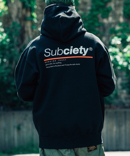 「Subciety」 プルオーバーパーカー MEDIUM ブラック メンズ_画像1