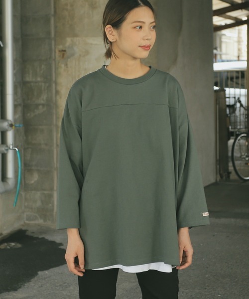 「Goodwear」 7分袖Tシャツ M ライトカーキ メンズ_画像1