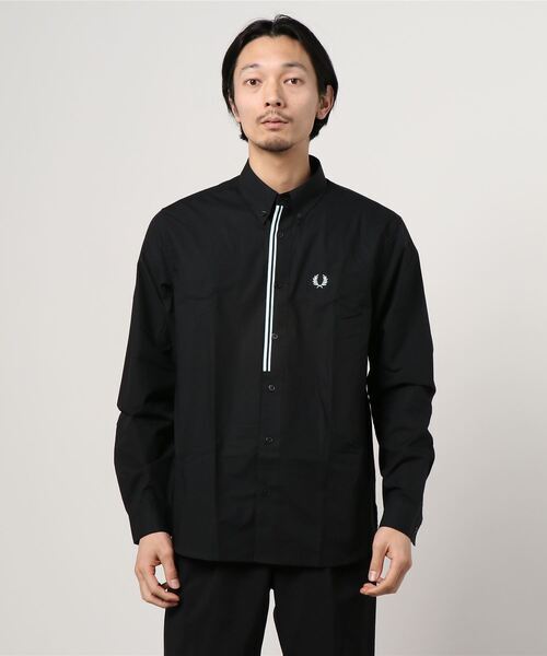 「FRED PERRY」 長袖シャツ X-SMALL ブラック メンズ_画像1