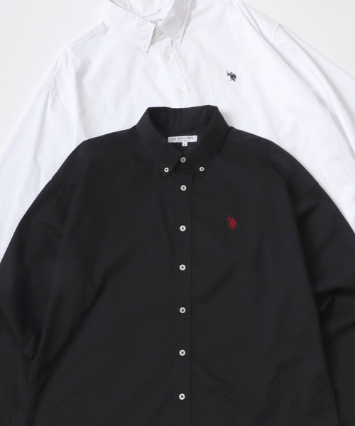 「U.S. POLO ASSN.」 長袖シャツ LL ブラック メンズ_画像1