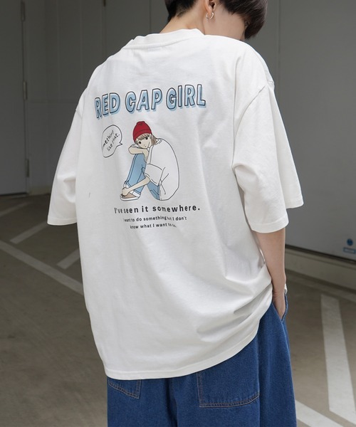 「Red Cap Girl」 7分袖Tシャツ L ホワイト メンズ_画像1