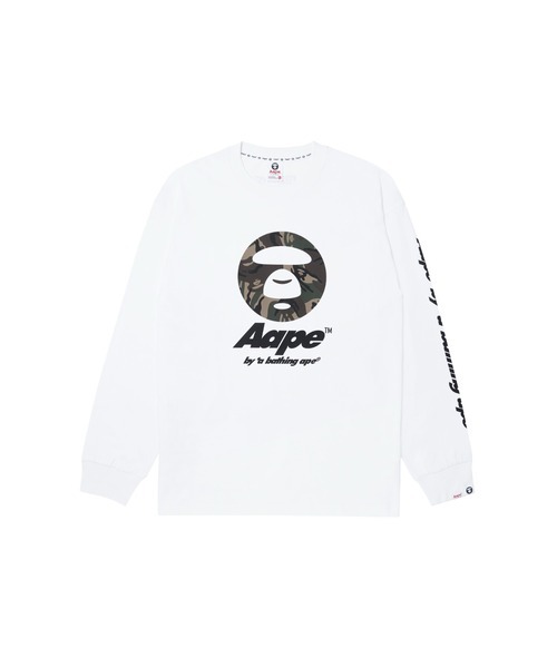 「AAPE BY A BATHING APE」 長袖Tシャツ MEDIUM ホワイト メンズ_画像1