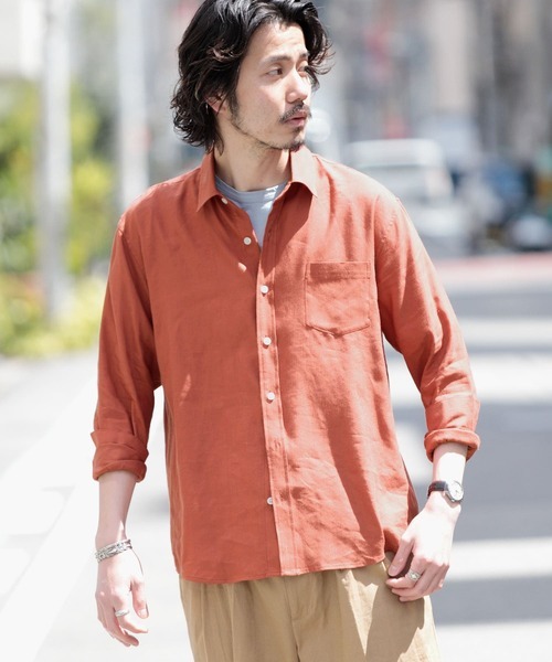 「URBAN RESEARCH Sonny Label」 長袖シャツ MEDIUM オレンジ メンズ_画像1