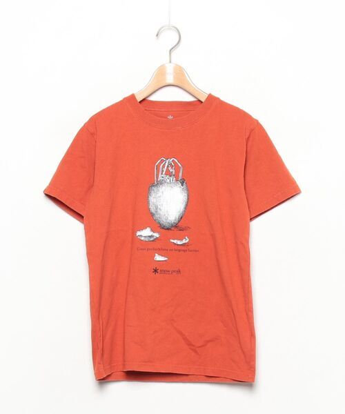 「Snow Peak」 半袖Tシャツ SMALL オレンジ メンズ_画像1