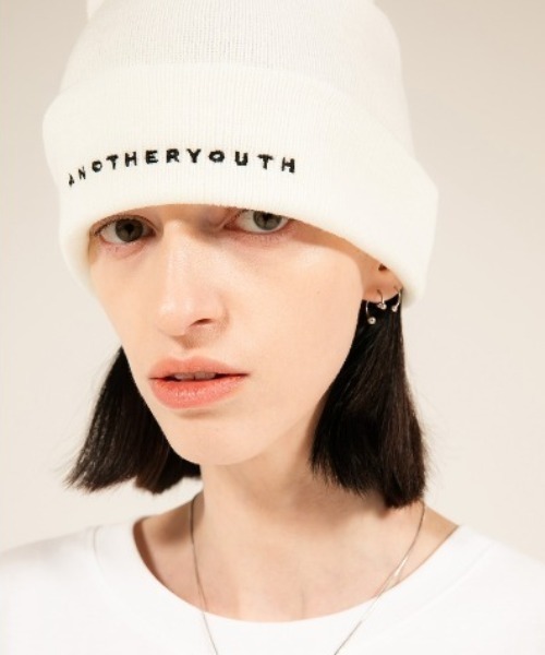 「ANOTHERYOUTH」 ニットキャップ ONE SIZE ホワイト メンズ_画像1