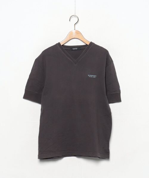 「BURBERRY BLACK LABEL」 刺繍半袖Tシャツ 3 グレー メンズ_画像1