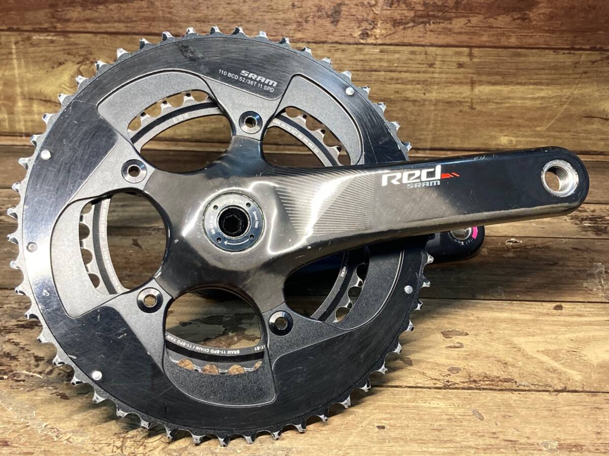 HS765 スラム SRAM レッド RED クランクセット 11S 52/36T 167.5mm BB30 ※小傷あり_画像1