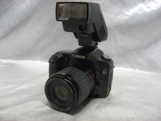 Canon キャノン EOS 30D デジタル一眼 一眼レフ デジタルカメラ DS126131 レンズ EF 80-200mm 1:4.5-5.6 ストロボ 300EZ 現状品_画像1