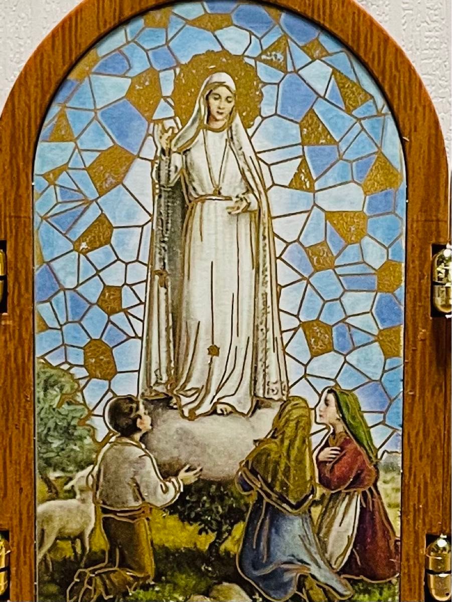 ファティマの聖母マリア　●イタリア製●置物●3面つい立●インテリアにも最適
