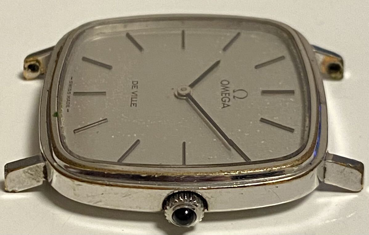 1円〜 N OMEGA オメガ デビル スクエアケース シルバー文字盤 メンズ 手巻き アンティーク 稼動品 腕時計 A2184_画像5