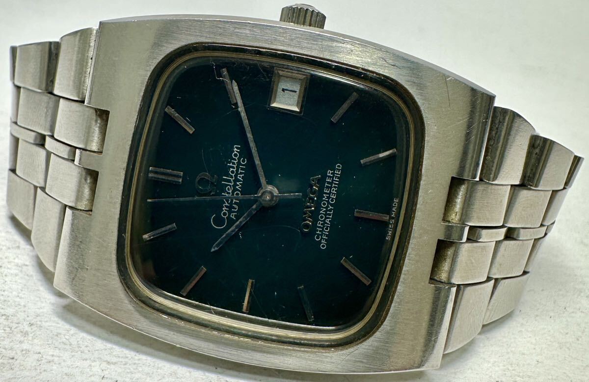 1 jpy ~ Y rare OMEGA Omega Constellation Chrono meter green gradation men's self-winding watch antique clock 62272663