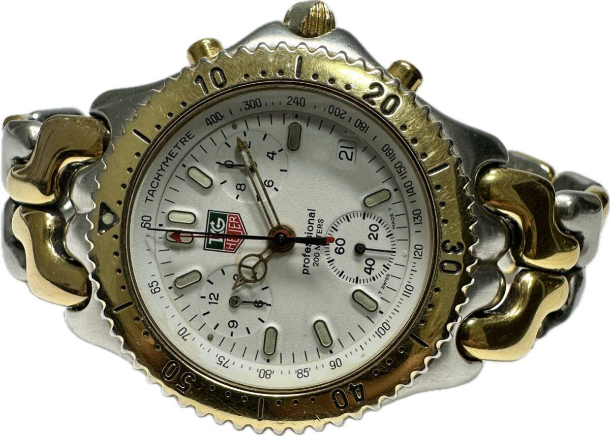 1 jpy ~ Y TAG Heuer cell chronograph CG1120-0 Large size men's quartz Date antique Junk clock 52289779