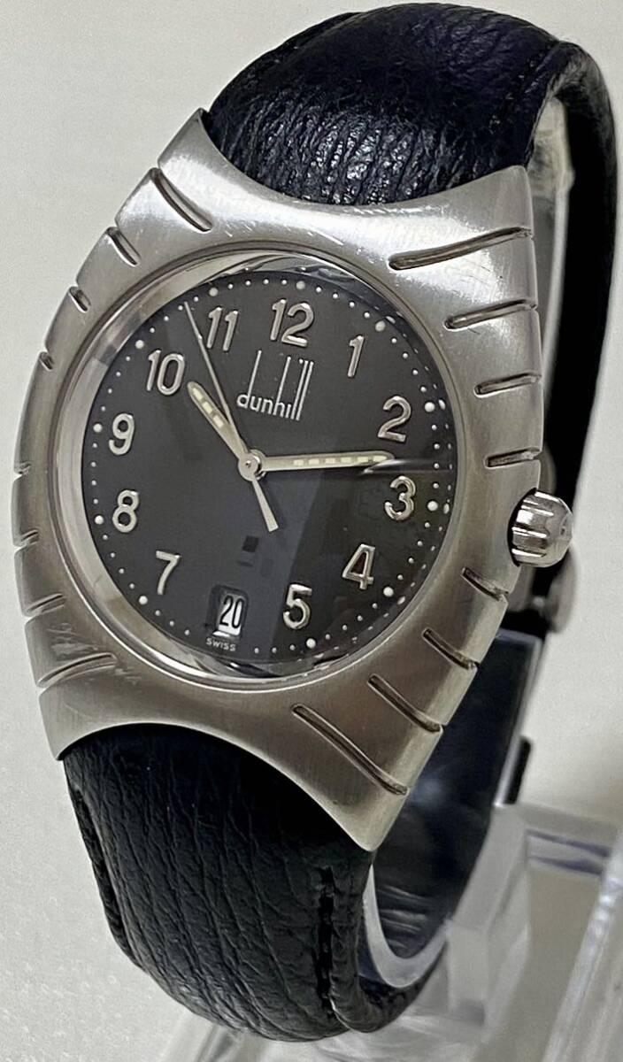 1 иен ~ N dunhill Dunhill yorugizek черный Arabia мужской кварц Date античный работа товар наручные часы 62271999