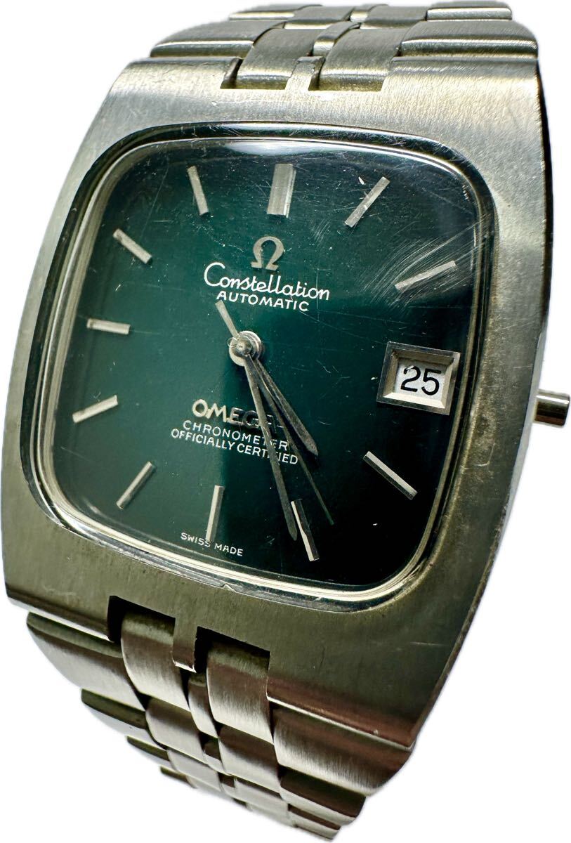 1 jpy ~ Y rare OMEGA Omega Constellation green gradation men's self-winding watch Date antique Junk clock 62260673