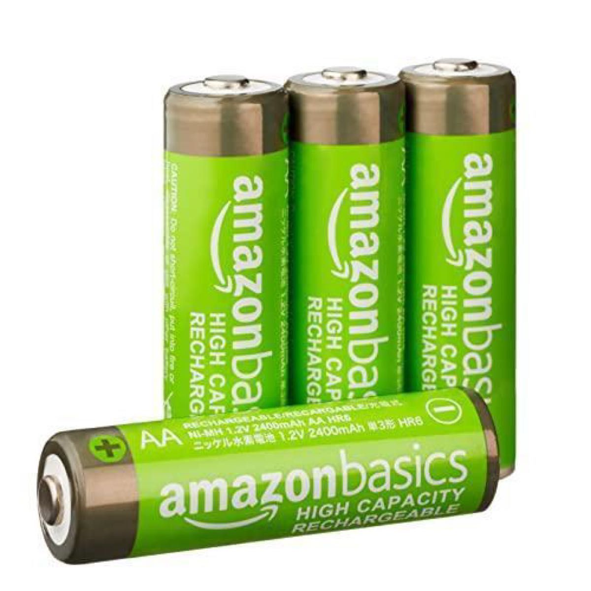 【新品】2個 Amazonベーシック 充電池 充電式ニッケル水素電池 単3形4個セット 最小容量2400mAh 約500回使用可能