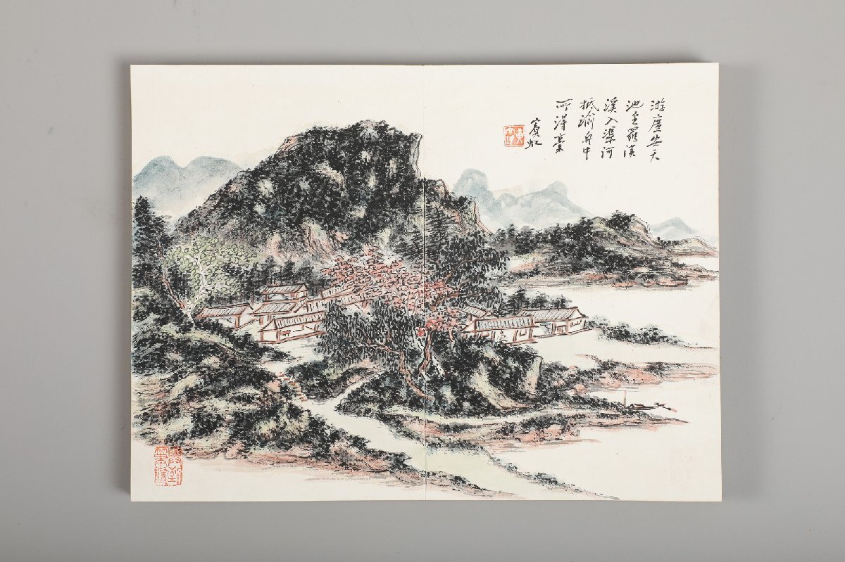 [. old .]. famous auction buying go in [ yellow . rainbow paper ] China modern times painter paper book@[ landscape map * six . pcs. .] autograph guarantee pcs. . China . China calligraphy 0508-S8