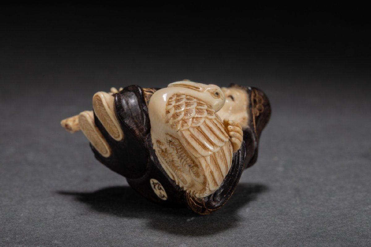 [. old .]. famous auction buying go in Edo ~ Meiji era thing Special kind white material .. person netsuke .. thing gorgeous core charge use antique goods old fine art 0508-44S35