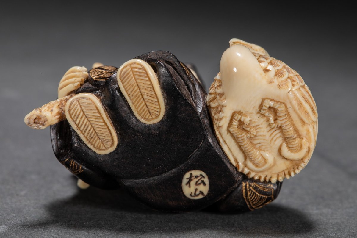 [. old .]. famous auction buying go in Edo ~ Meiji era thing Special kind white material .. person netsuke .. thing gorgeous core charge use antique goods old fine art 0508-44S35