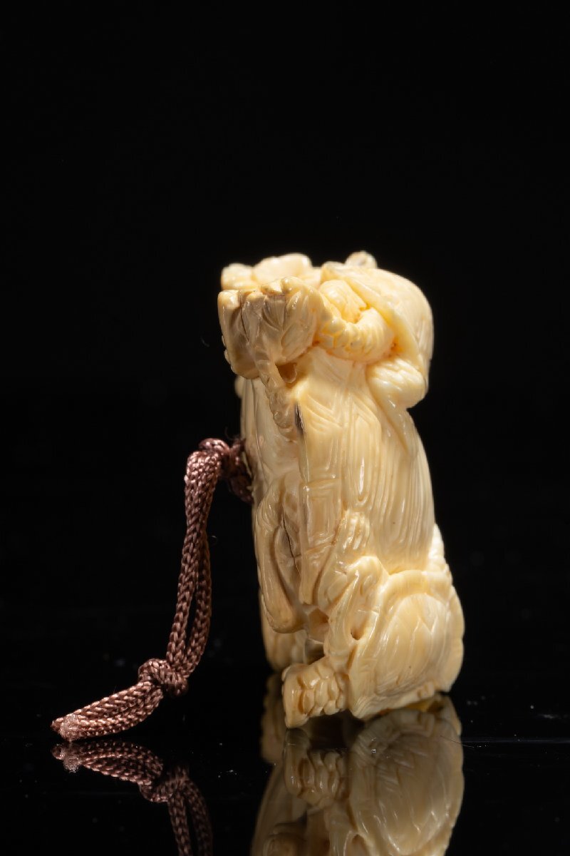 [. old .]. famous collection house purchase goods era thing Special kind white material large shape turtle . netsuke accessories antique goods old fine art FK03-15S1