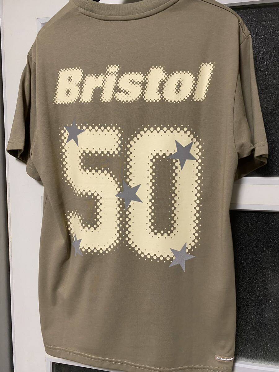 送料無料 S FCRB Bristol 50 LETTERED EMBLEM TEE Tシャツ ベージュ 23AW