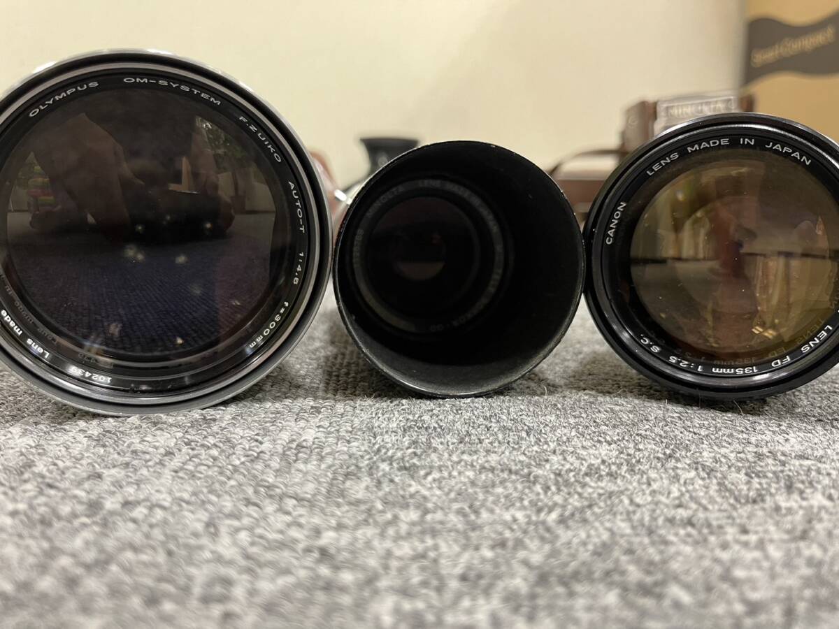 [AS 23318a]1 jpy ~ camera summarize Canon Canon OLYMPUS Olympus single‐lens reflex lens tripod binoculars antique retro junk 