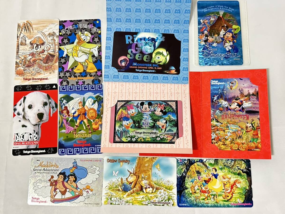 [AS 23066]1 jpy start large amount! unused Disney telephone card summarize 54 sheets booklet have Halloween Christmas attraction series etc. 50 frequency present condition goods 