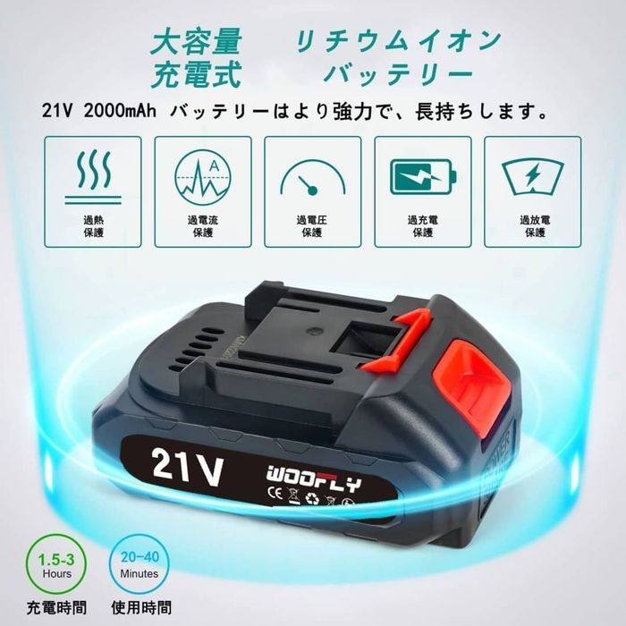 1A07z4Z  ミニ電動チェーンソー 充電式6インチ 21V バッテリー2個 