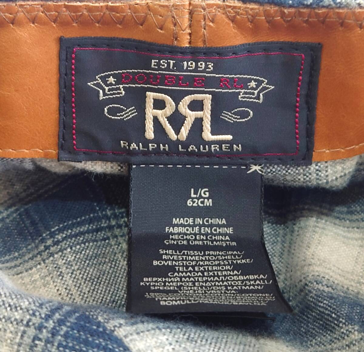 RRL ダブルアールエル コーデュロイ キャスケット 帽子 インディゴ 62cm Y-326173の画像3