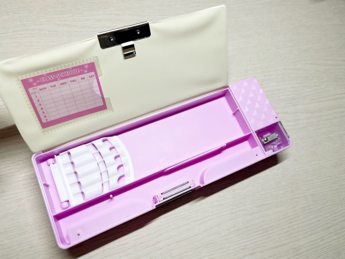 筆箱　箱型　ピンク　無地　小学生　女の子