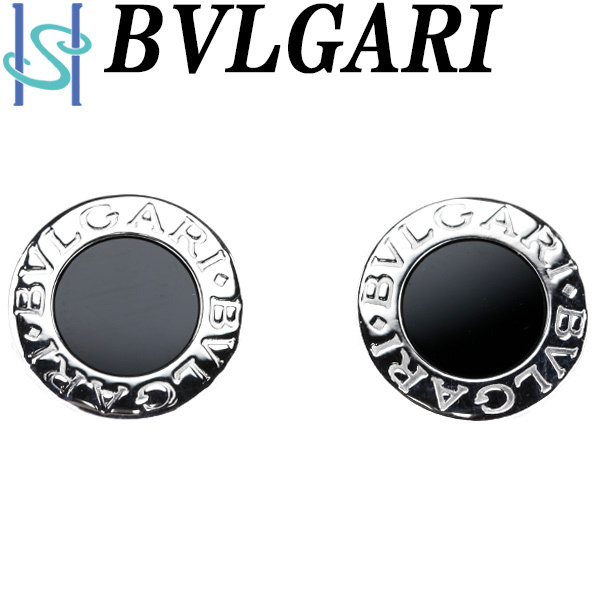 ブルガリ オニキス ブルガリ・ブルガリ ピアス K18WG ブランド BVLGARI 中古 美品 送料無料 SH109665_画像1