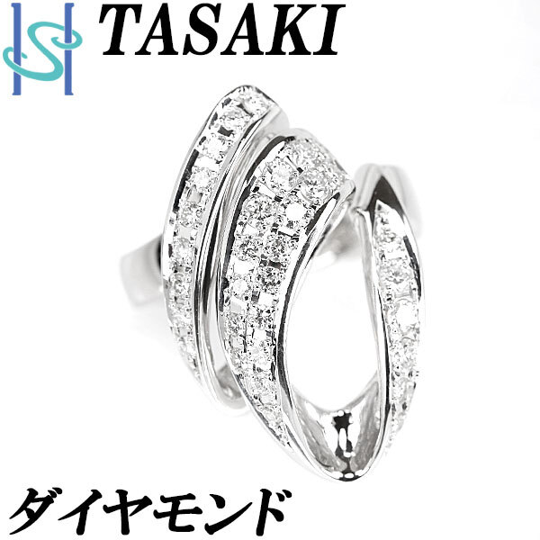 リニューアルセール【最大35%OFF】タサキ 田崎真珠 ダイヤモンド 0.74ct プラチナ Pt900 透かし 誕生石 4月 TASAKI 美品 中古 SH90836_画像1